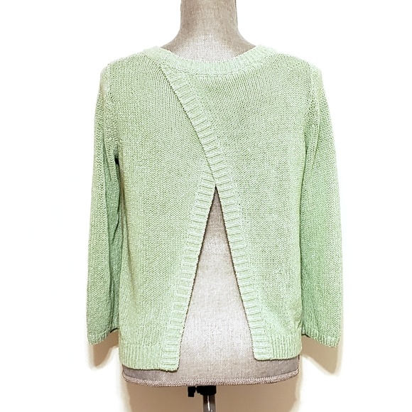 Club Monaco Light Green Crossover Back Top - Picture 3 of 4